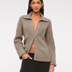 Abercrombie Ribbed Collared Cardigan - XL